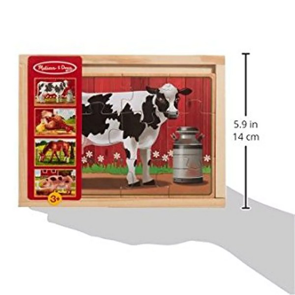 Продукт Melissa and Doug 4 в 1 Животни от фермата - Дървен пъзел  - 0 - BG Hlapeta